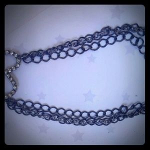 Rinestone heart necklace